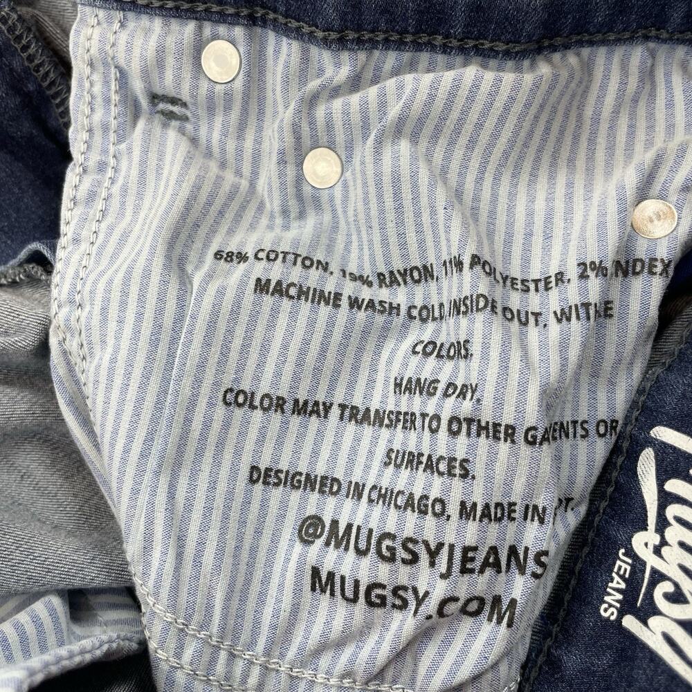 Mugsy Fultons Jeans Mens 38 x 30 Blue Dark Wash Slim Tapered Denim 58-29 - Picture 6 of 9